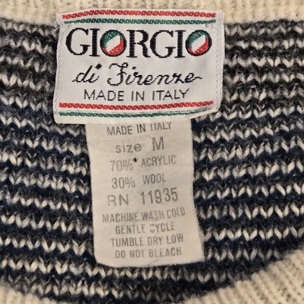 Giorgio Di Firenze Men's Knit Crew Neck Wool Blend Cosby Sweater Size Medium - Picture 9 of 15
